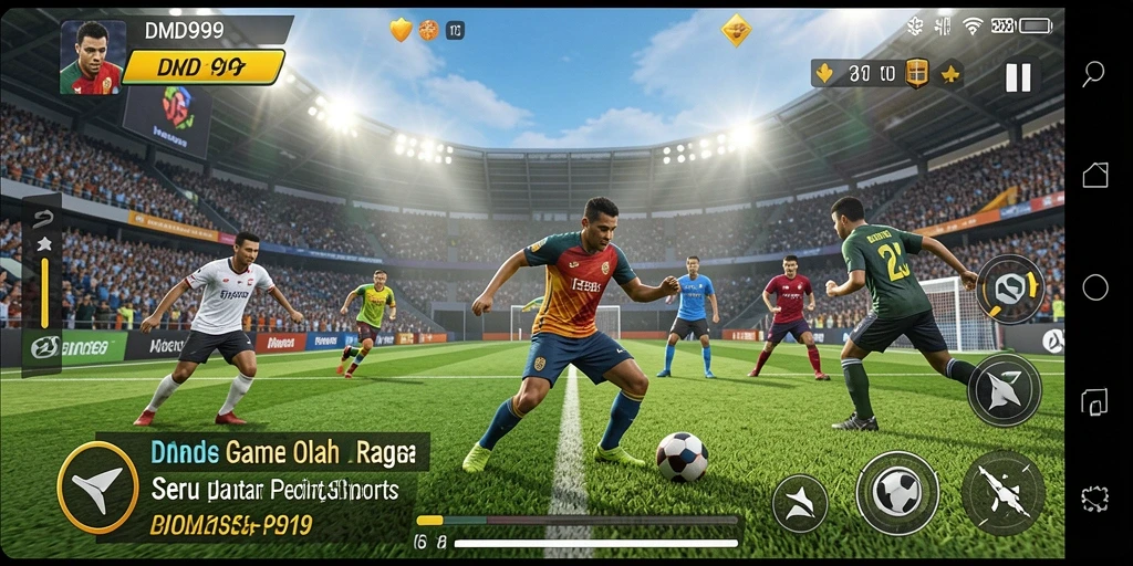 Tangkapan layar DMD999 menampilkan momen seru dalam permainan olahraga.
